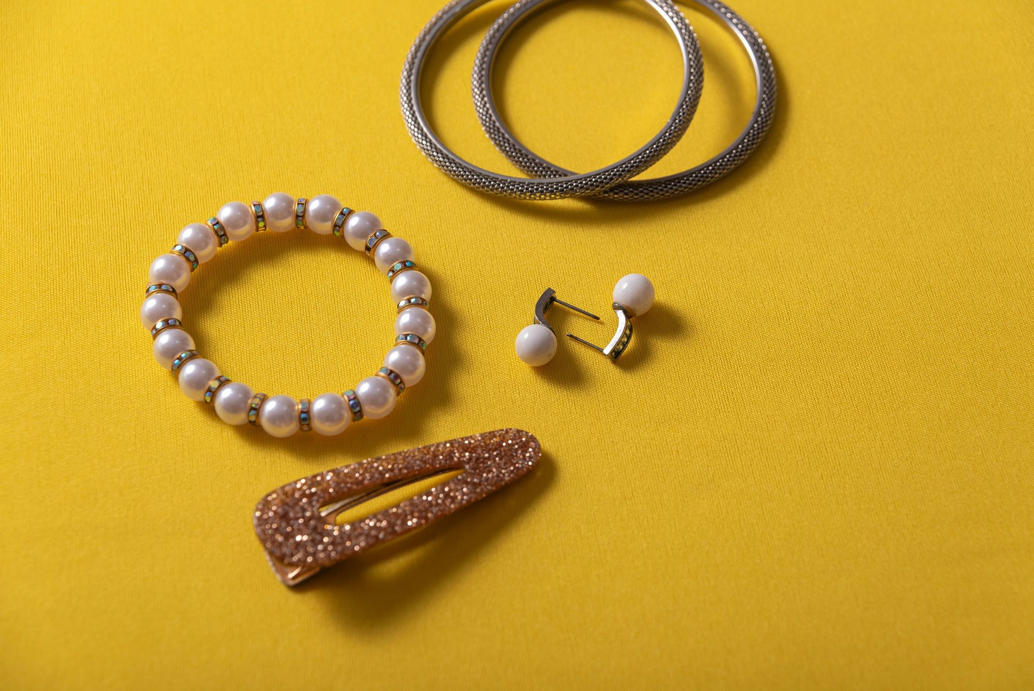 Luxury jewellery arrangement with gold accents
